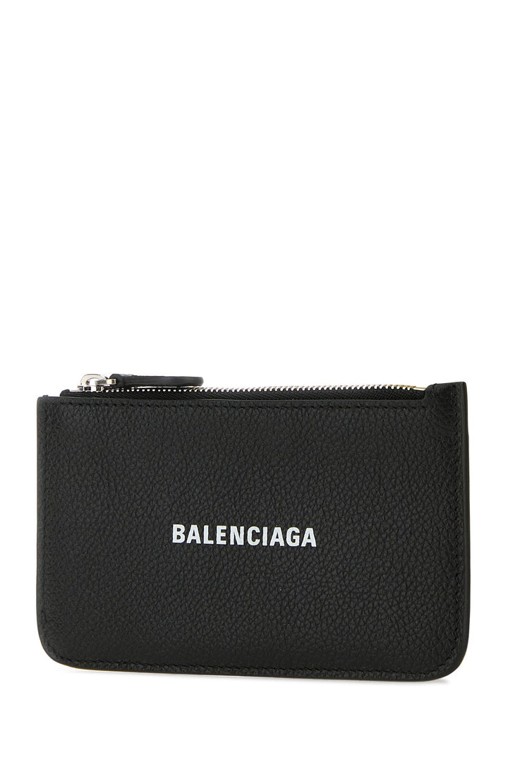 Black leather card holder