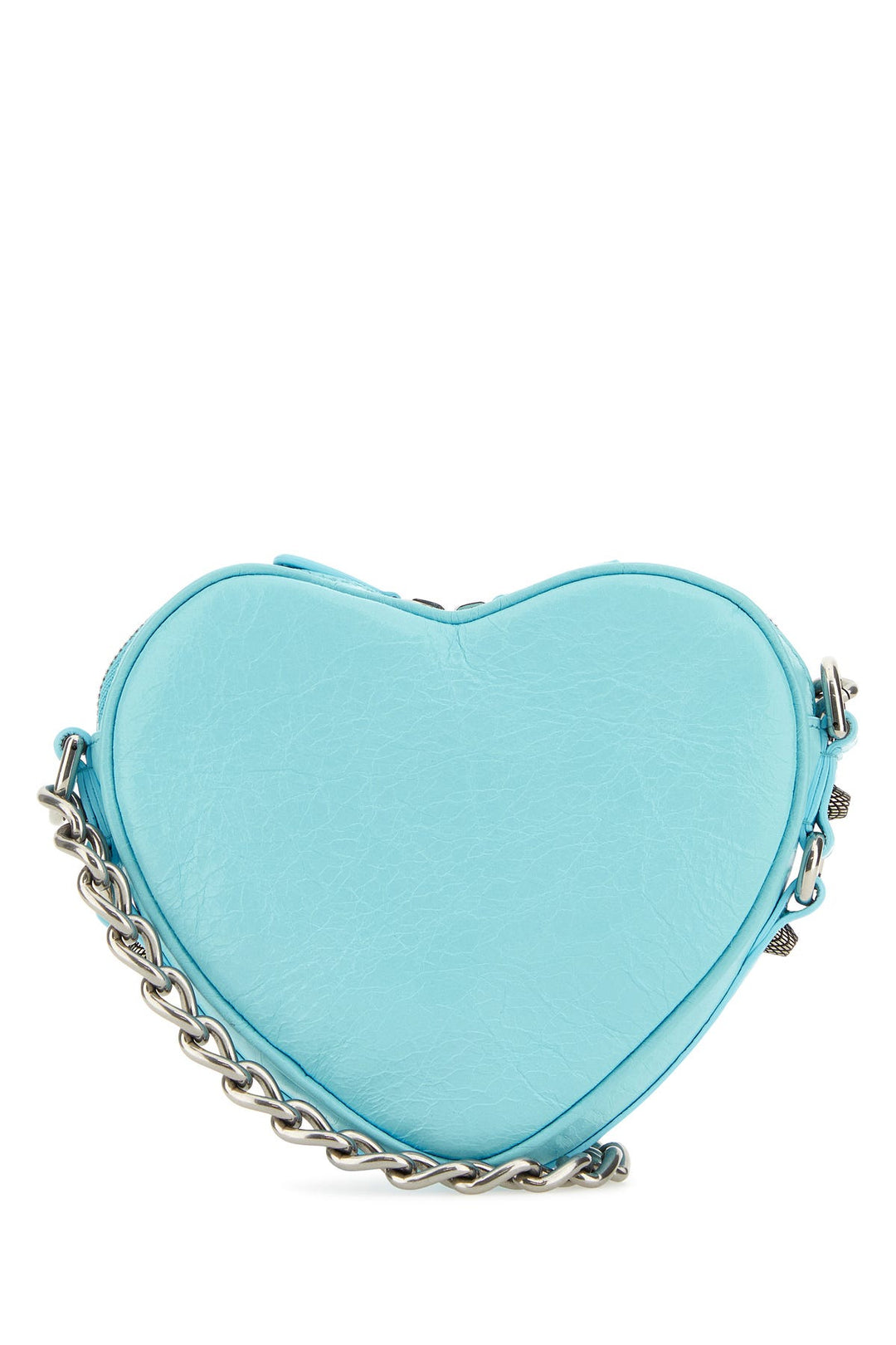 Light blue leather mini Le Cagole Heart crossbody bag