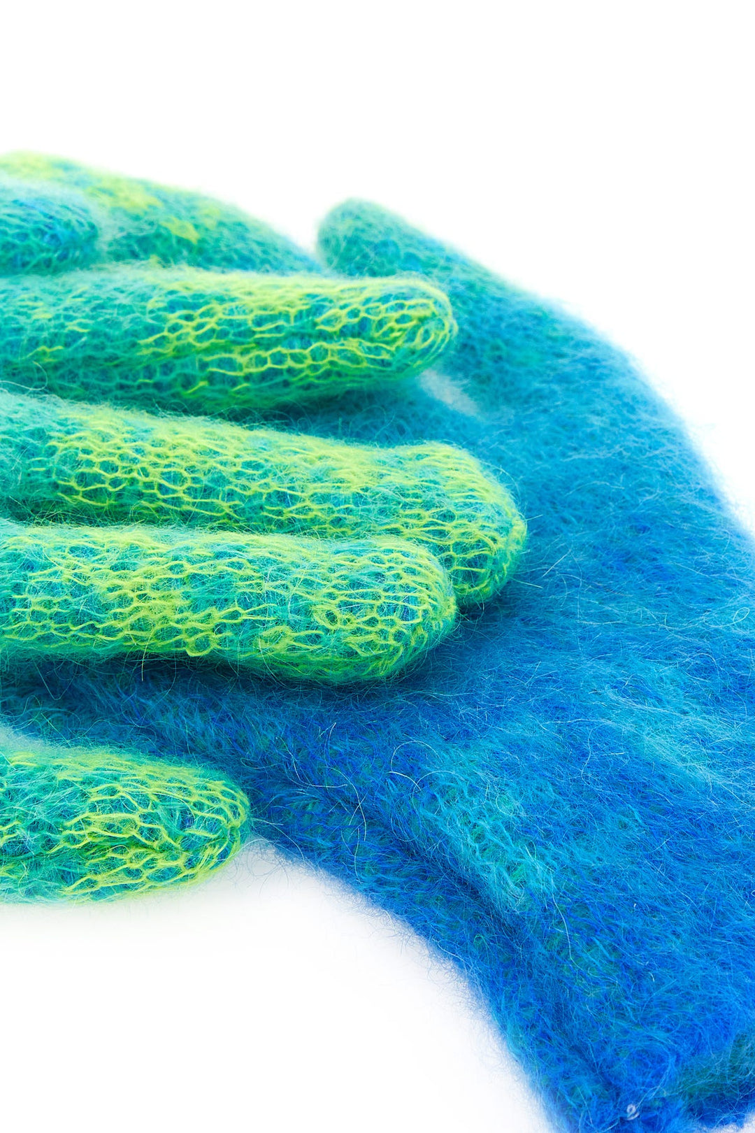 Multicolor mohair blend gloves