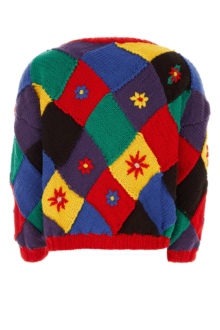 Embroidered wool blend sweater