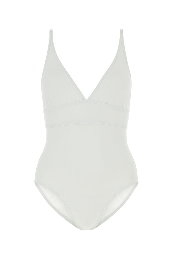 White stretch nylon swimsuit