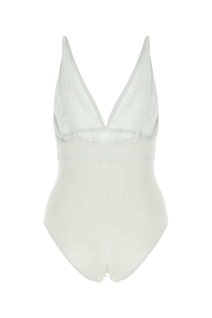 White stretch nylon swimsuit