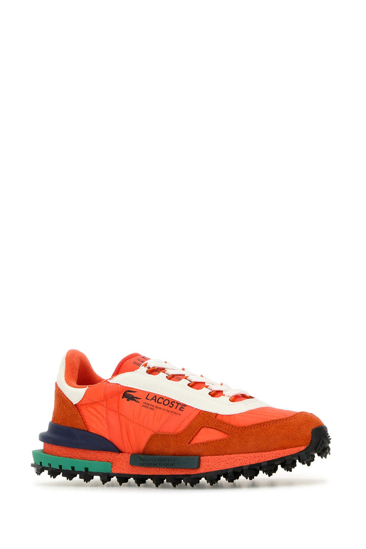 Fluo orange fabric and suede Elite Active sneakers