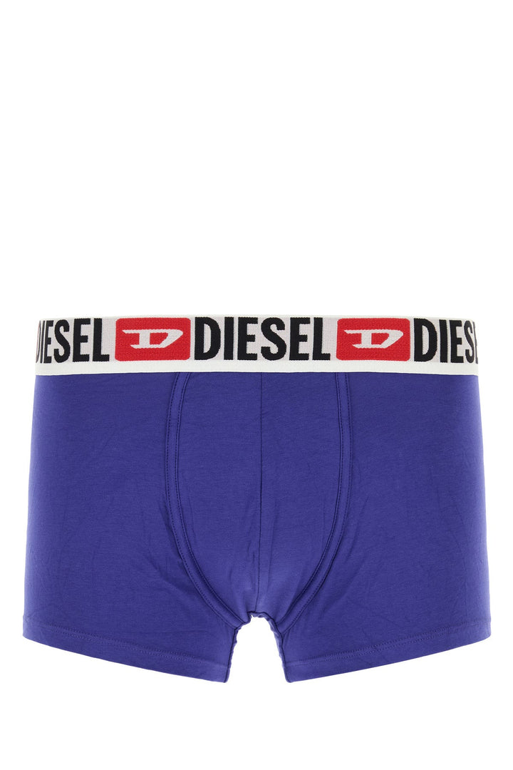 Electric blue stretch cotton boxer set