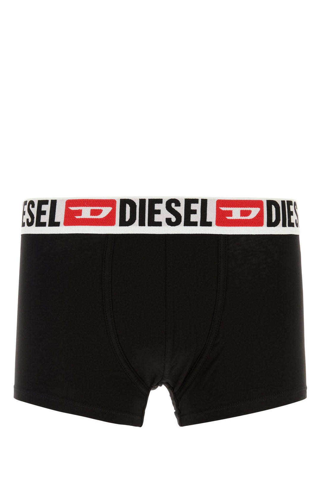 Black stretch cotton boxer set