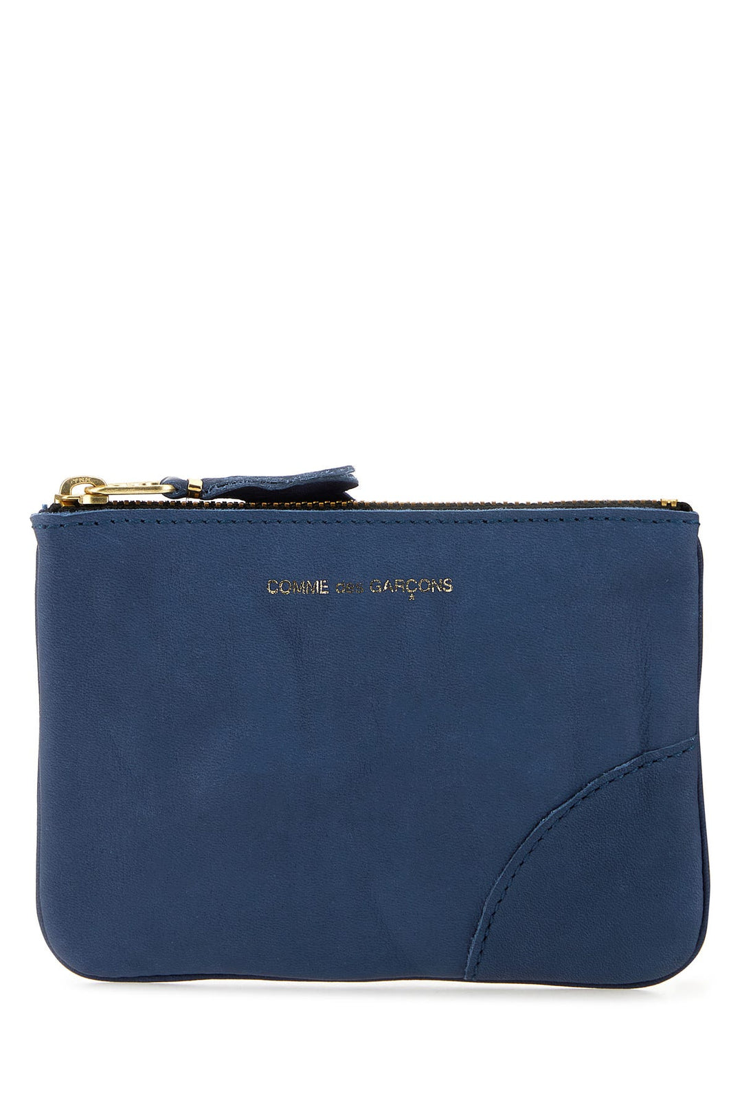 Blue leather pouch