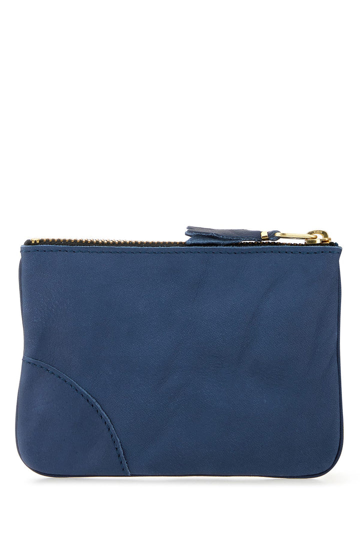 Blue leather pouch