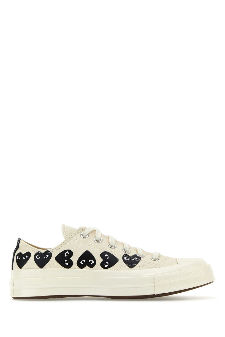 Ivory canvas Comme Des GarÃ§ons X Converse sneakers