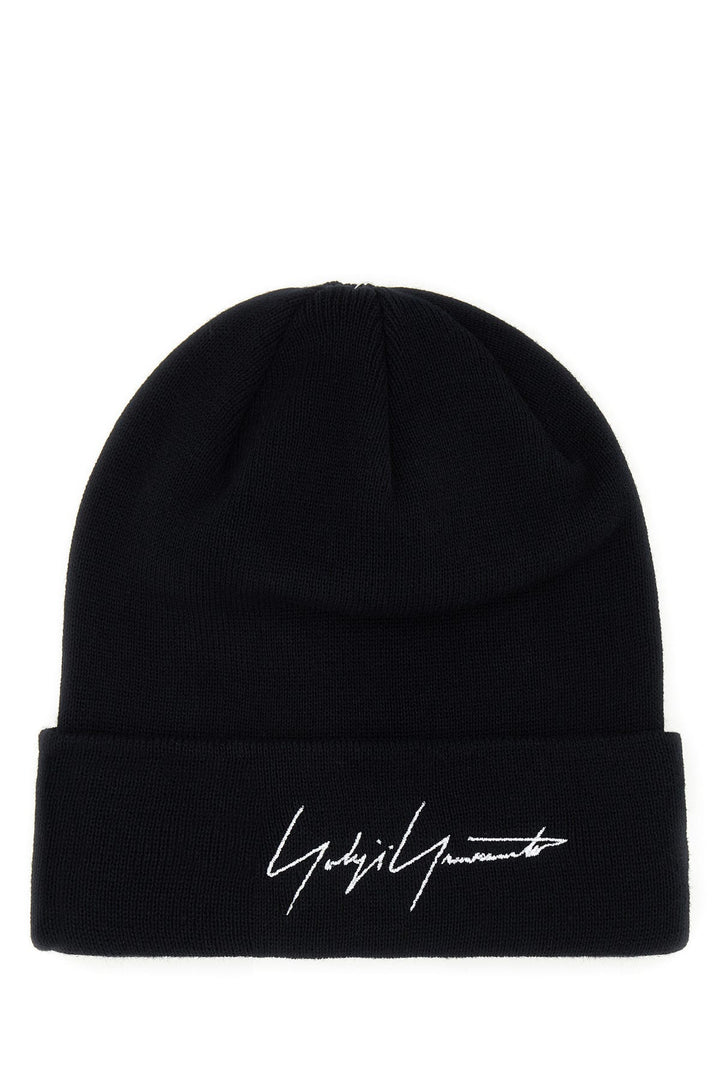 Black cotton beanie hat