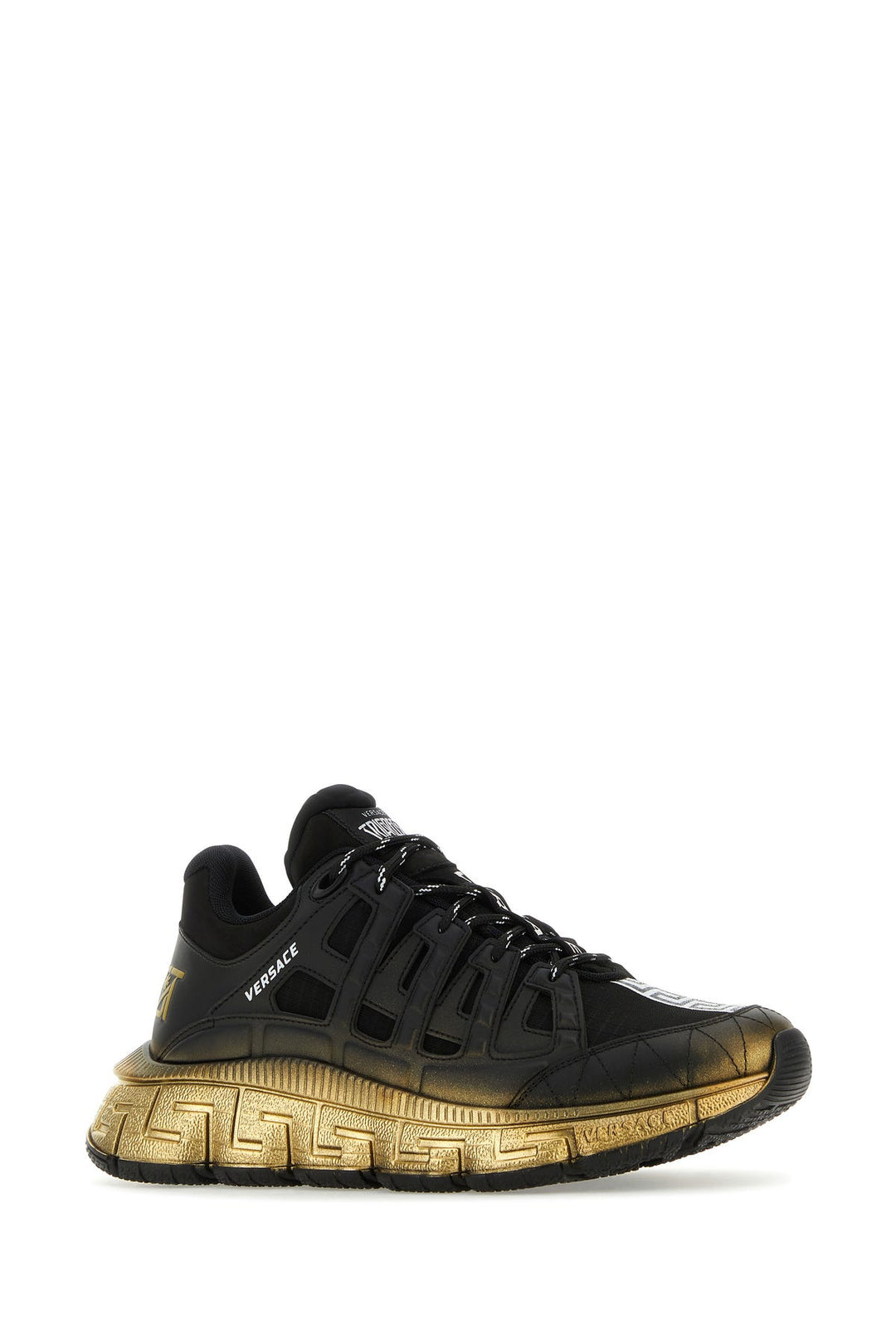 Black leather and fabric Trigreca sneakers