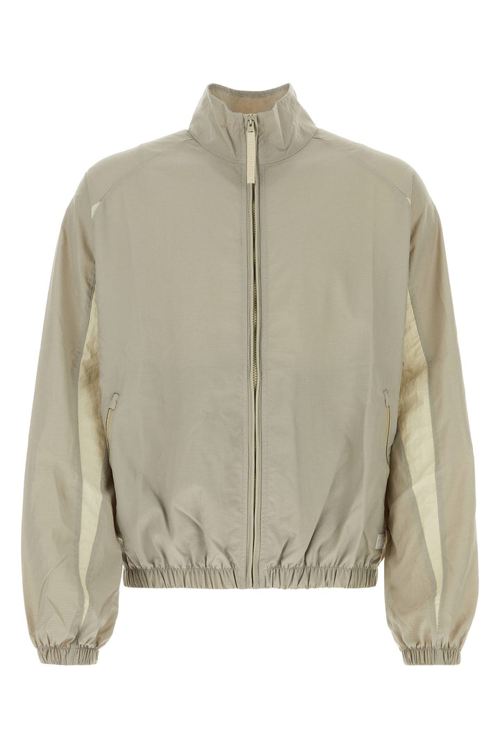 Dove grey nylon windbreaker