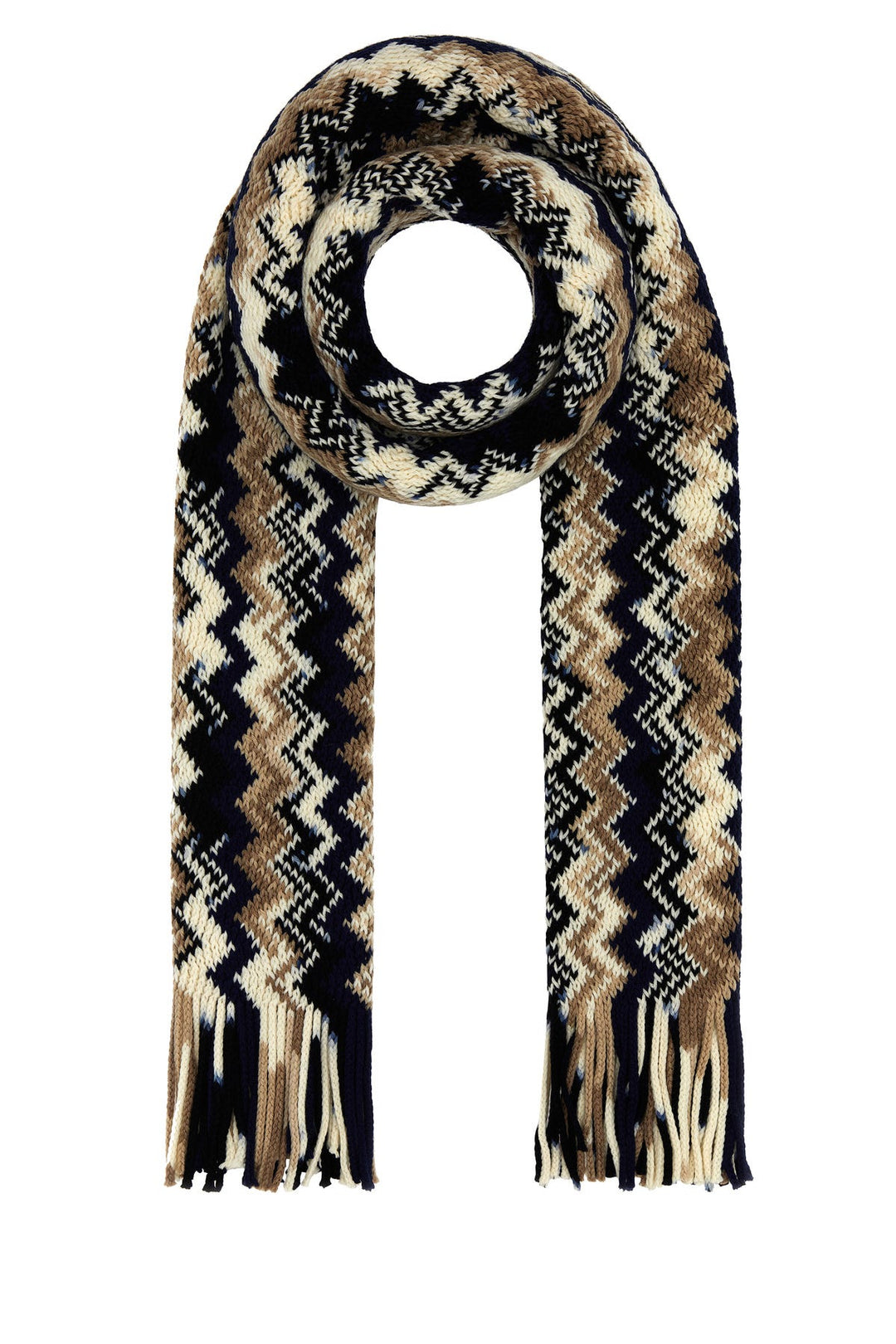 Embroidered wool scarf