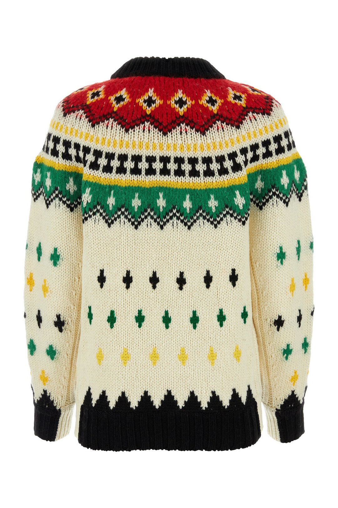 Embroidered wool blend sweater