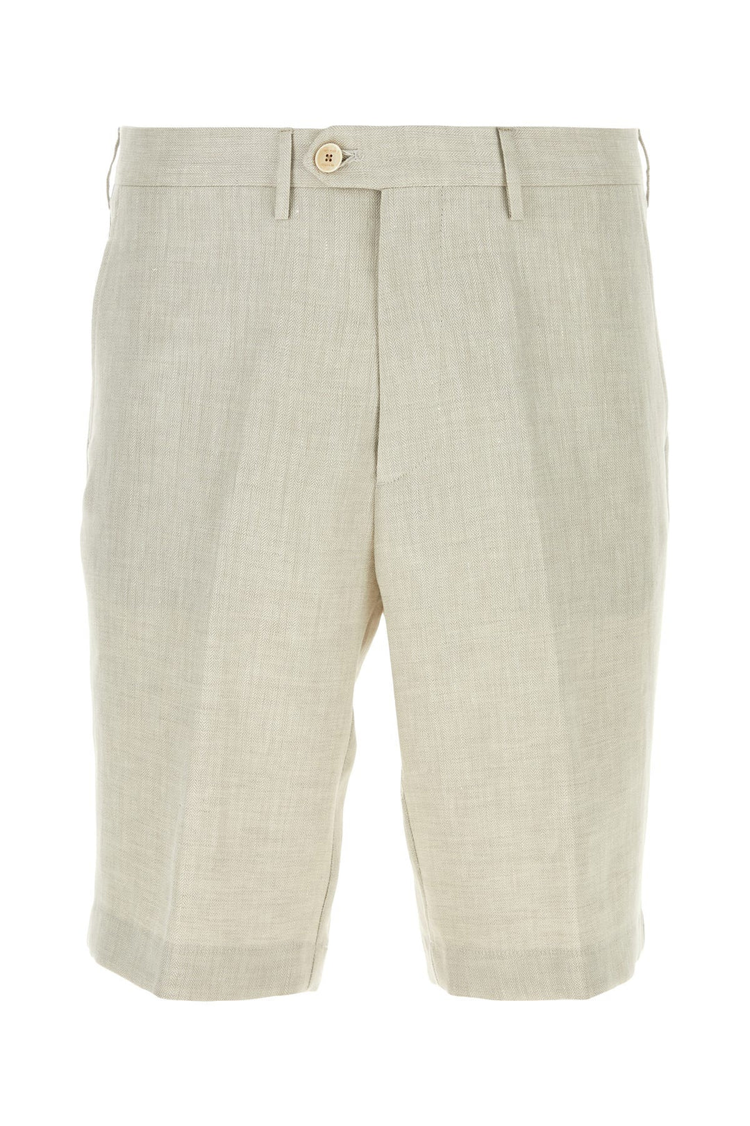 Light grey linen bermuda shorts