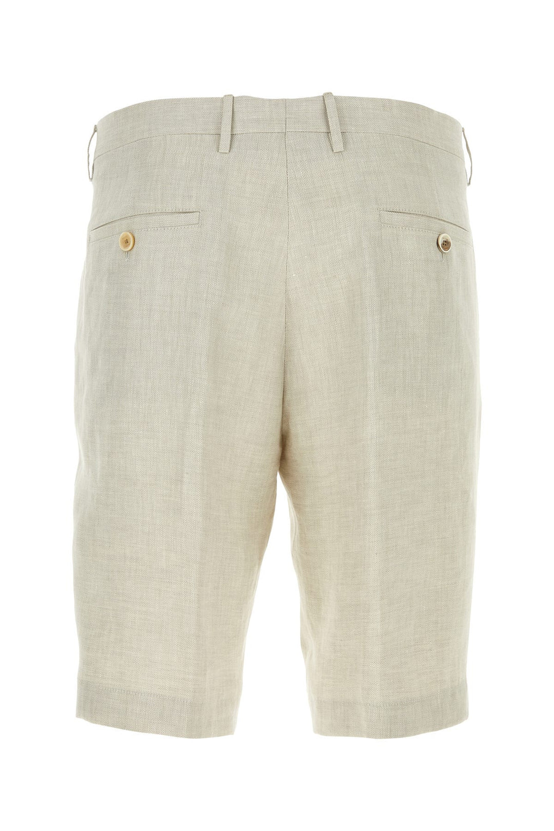 Light grey linen bermuda shorts