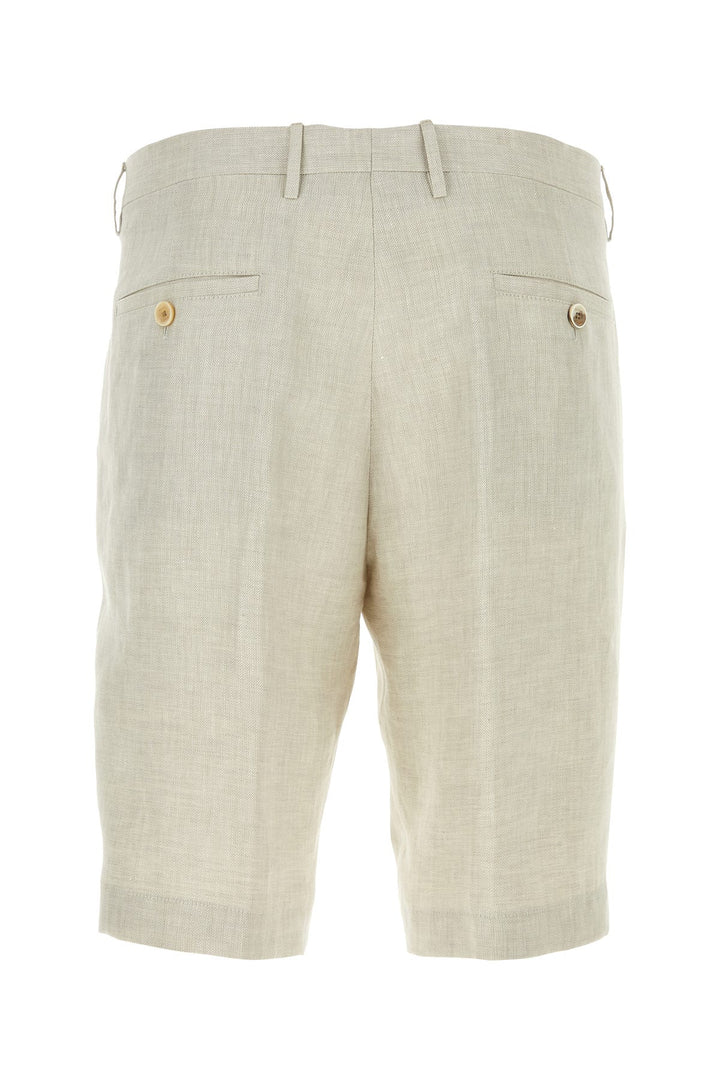 Light grey linen bermuda shorts