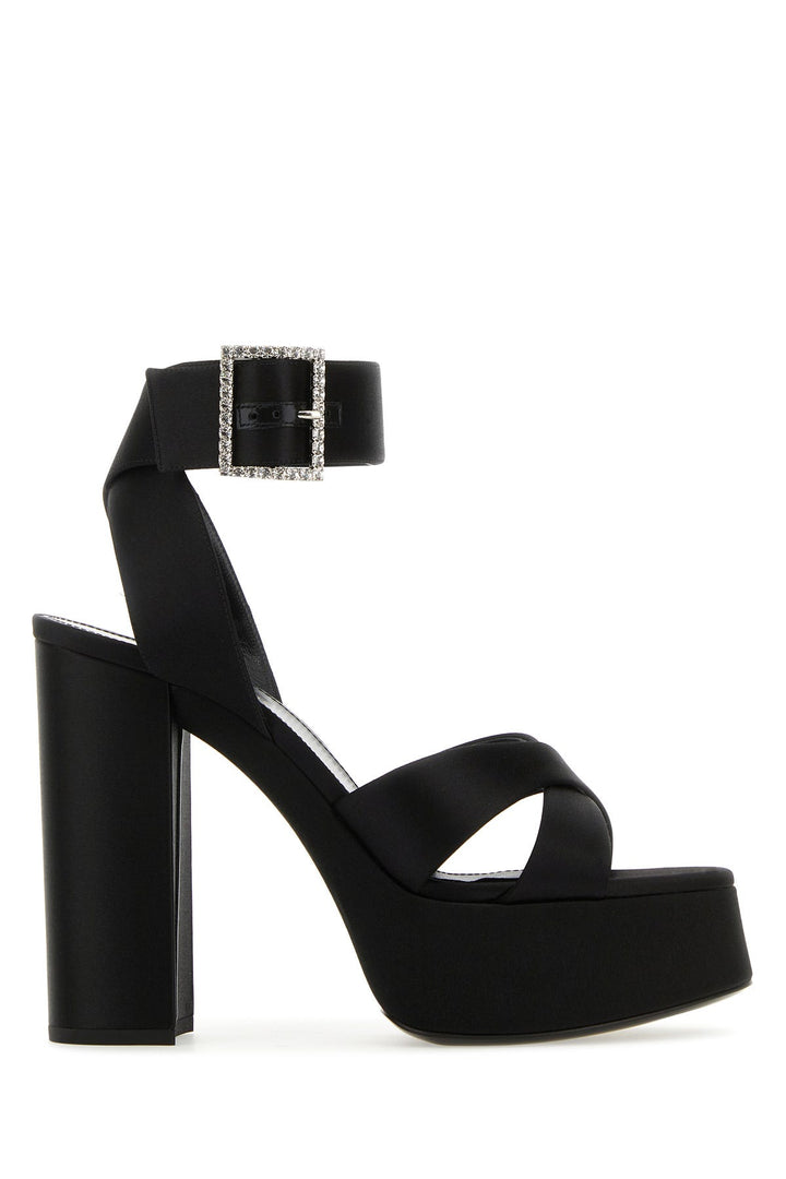 Black satin Bianca sandals