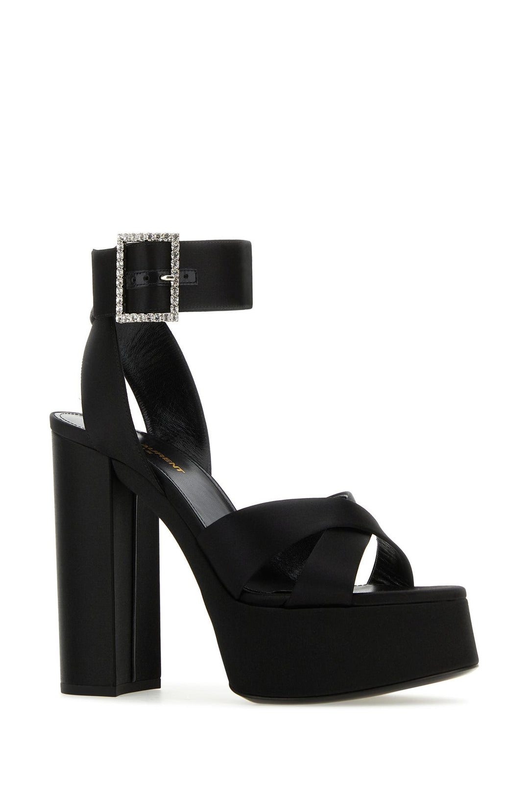 Black satin Bianca sandals