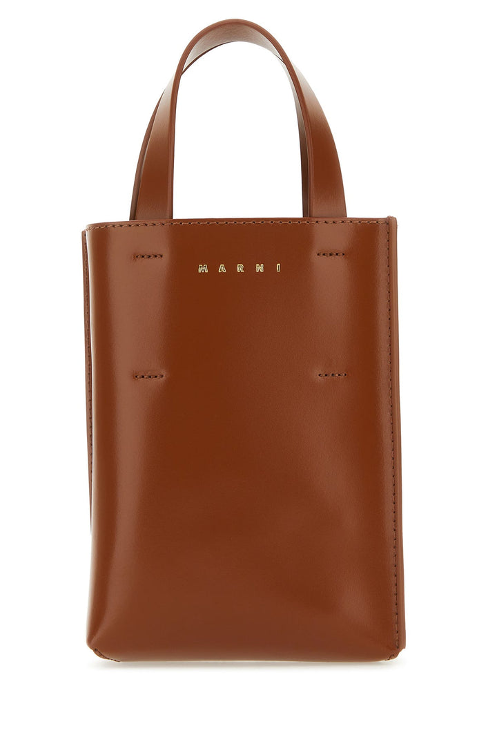 Brown leather nano Museo handbag