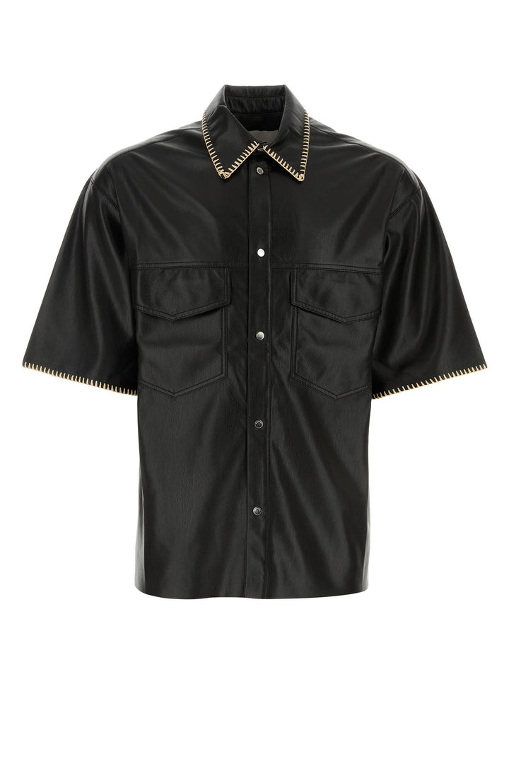 Black synthetic leather Mance shirt