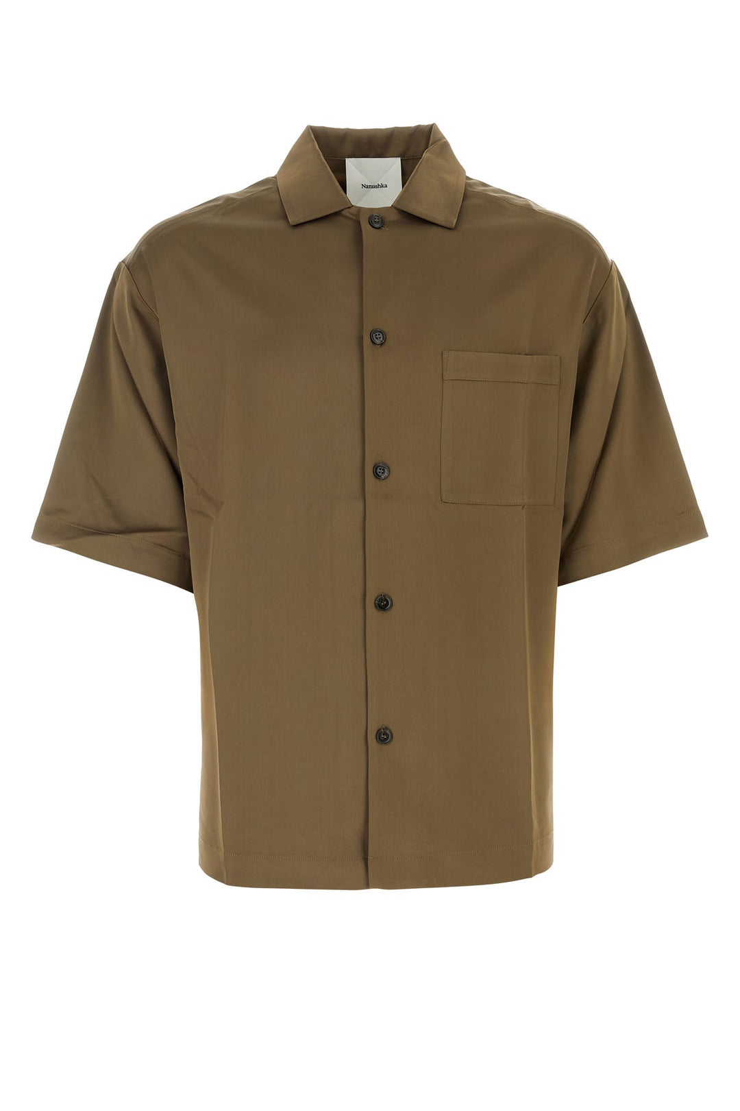 Khaki satin shirt