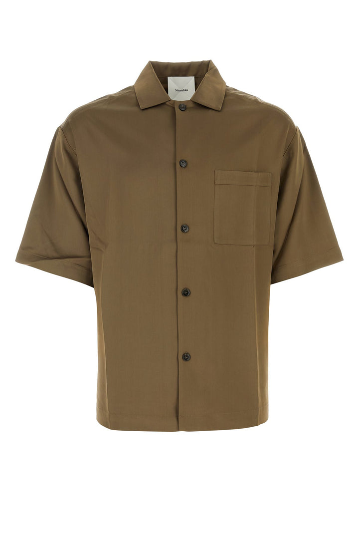 Khaki satin shirt