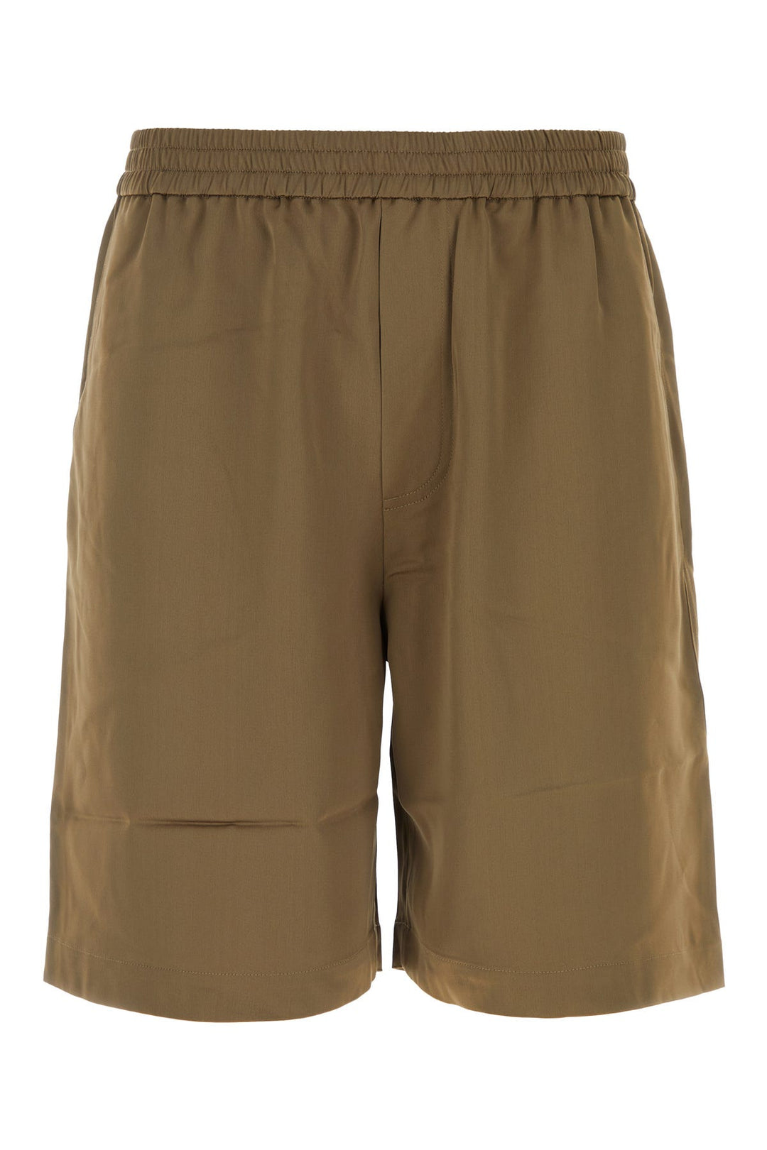 Khaki satin Remko bermuda shorts