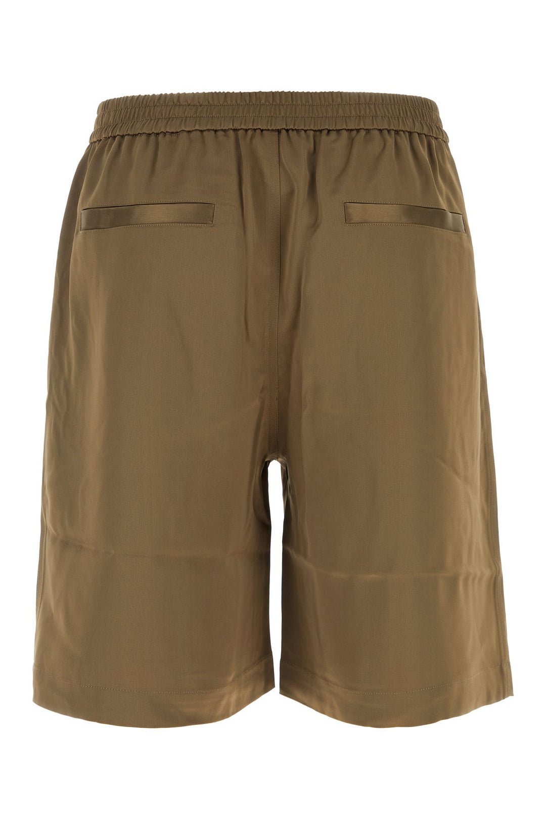 Khaki satin Remko bermuda shorts