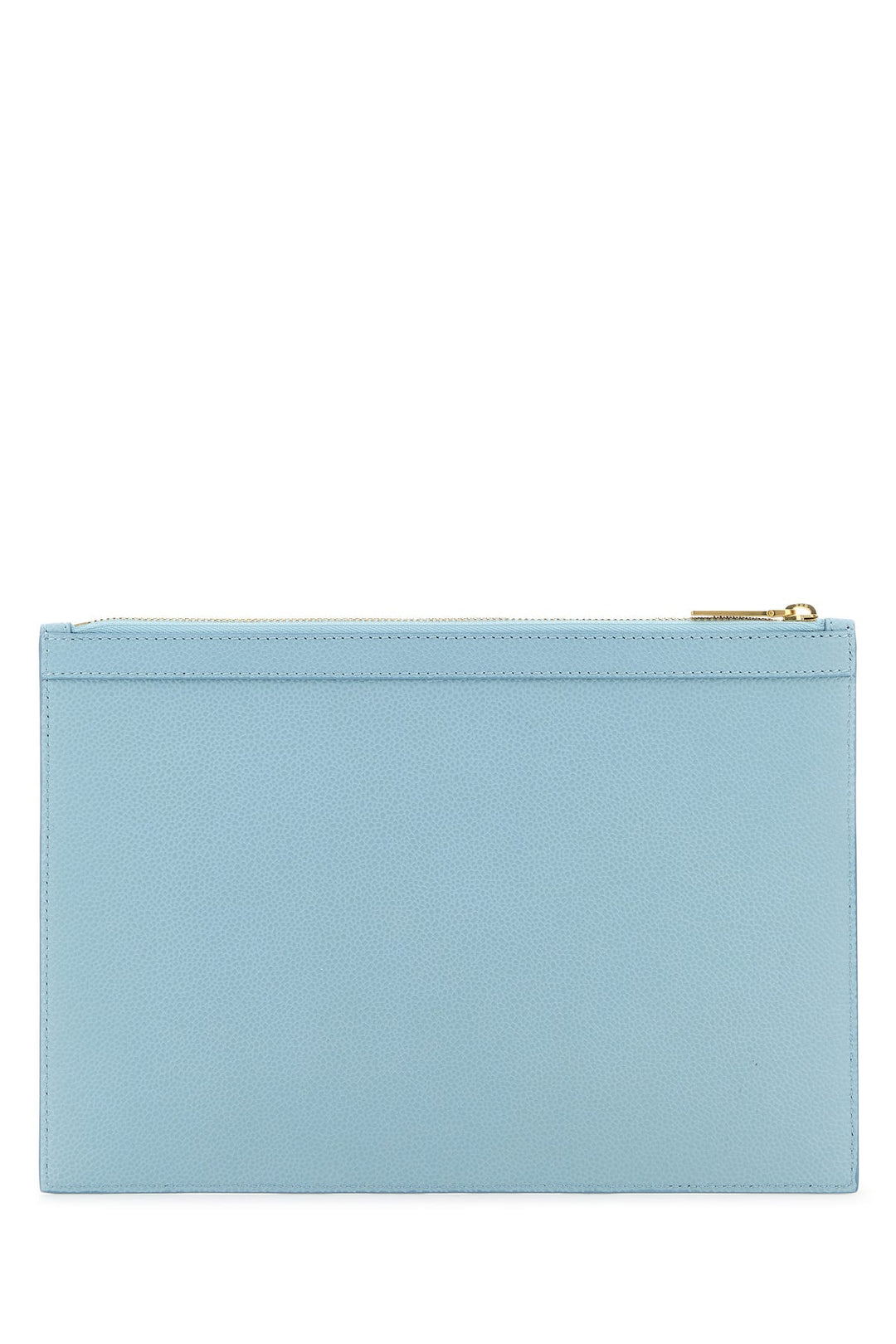 Pastel light blue leather clutch