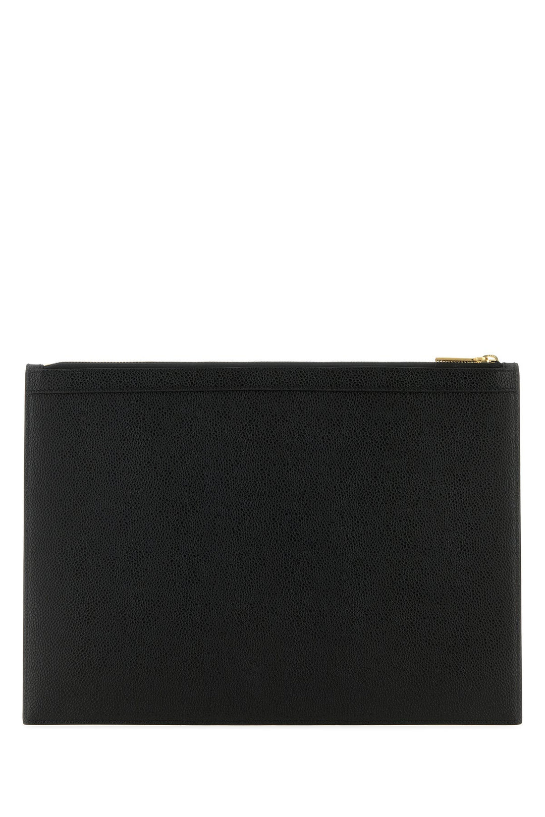 Black leather clutch