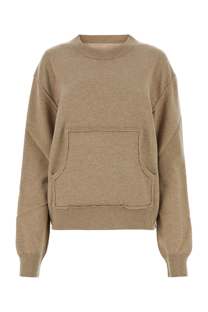 Melange cappuccino wool blend sweater