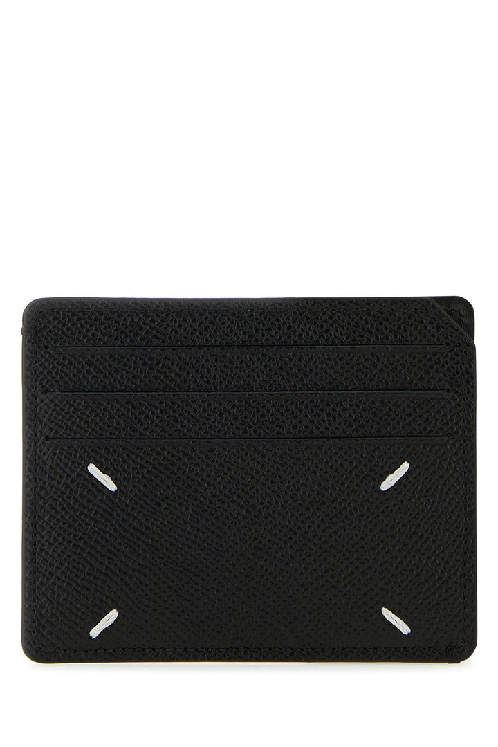 Black leather Four Stitches card holder