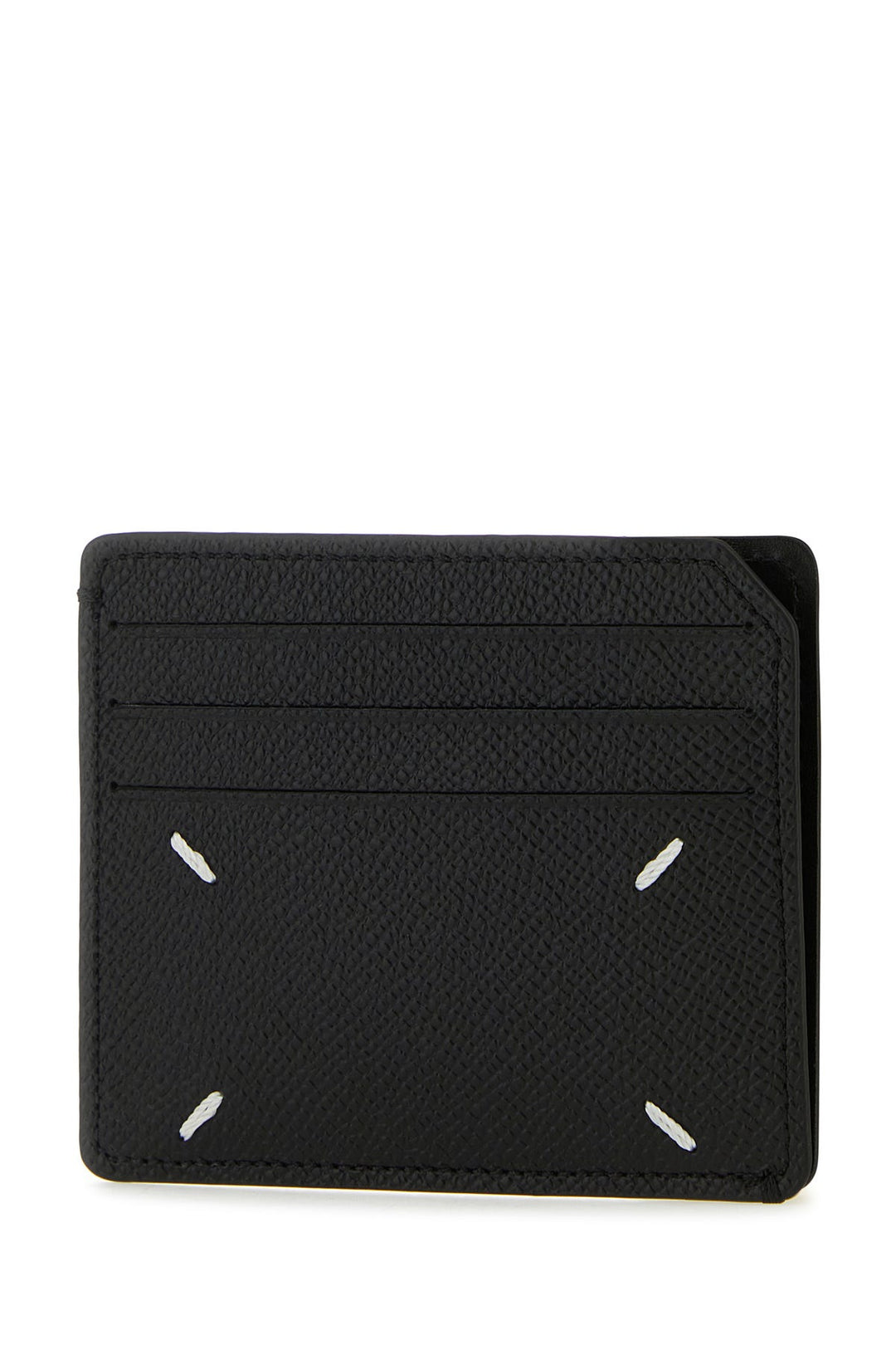 Black leather Four Stitches card holder