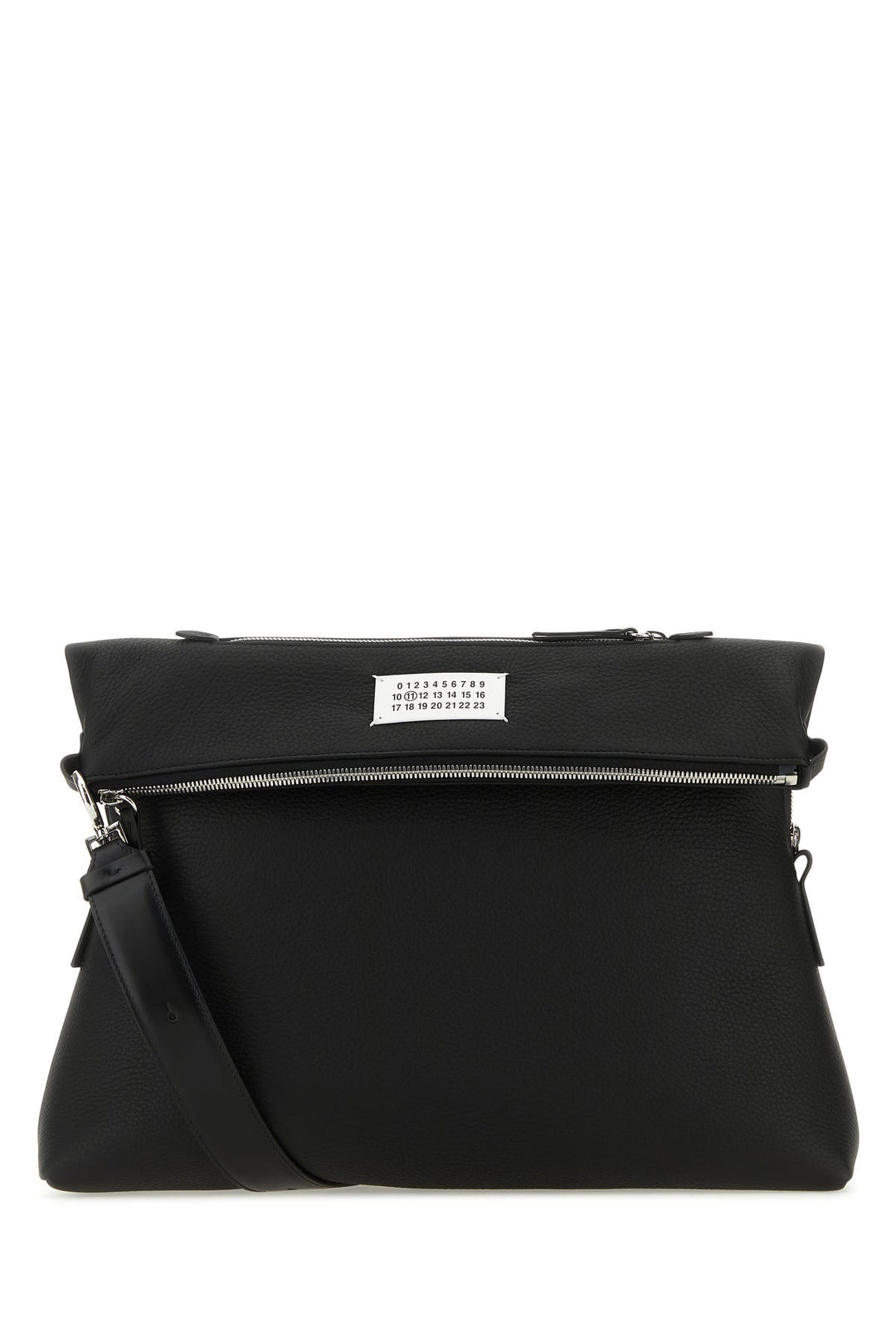 Black leather crossbody bag