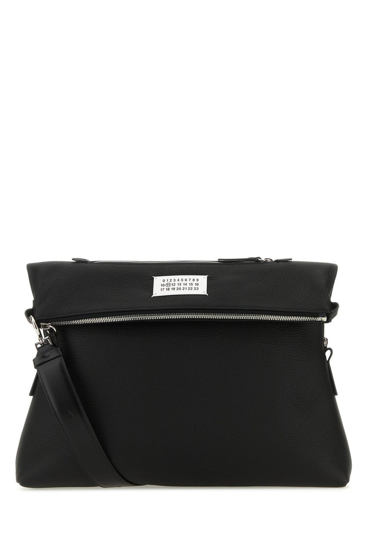 Black leather crossbody bag