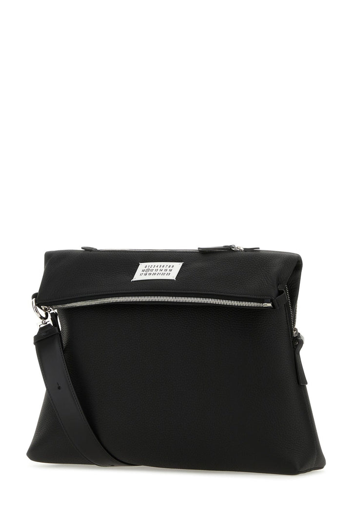 Black leather crossbody bag