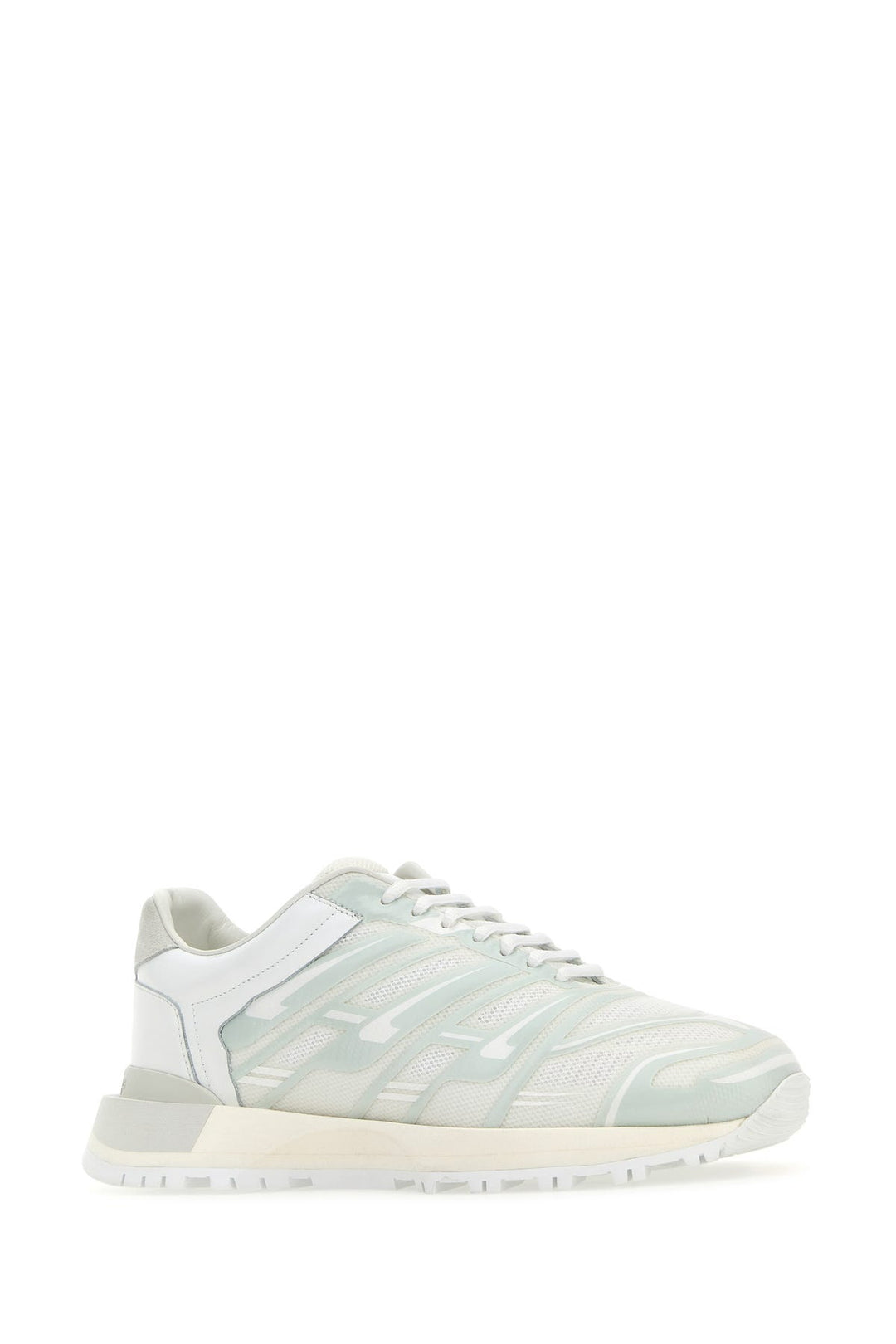 White mesh and rubber 50-50 sneakers