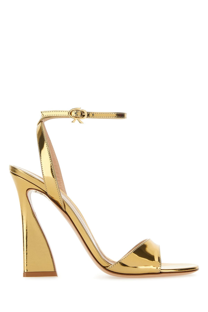 Gold leather Aura sandals