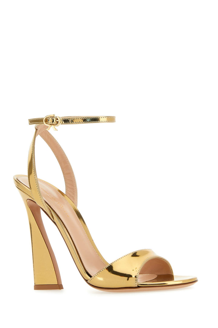 Gold leather Aura sandals