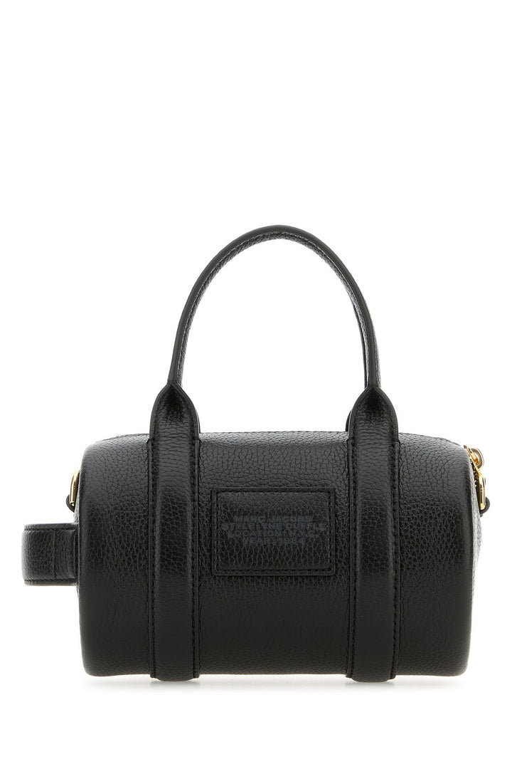 Black leather handbag