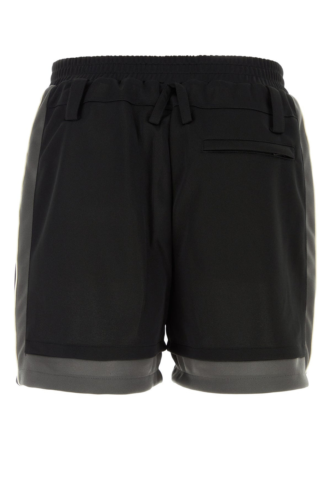 Black polyester bermuda shorts