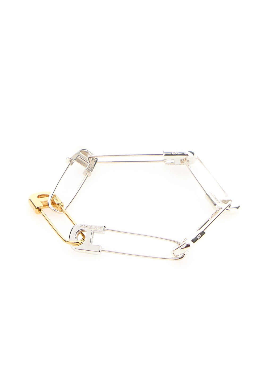 Two-tone metal A Safety Pin Link bracelet