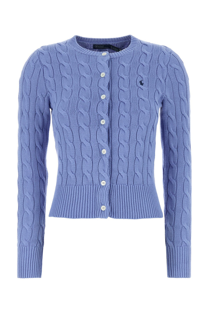 Cerulean blue cotton cardigan