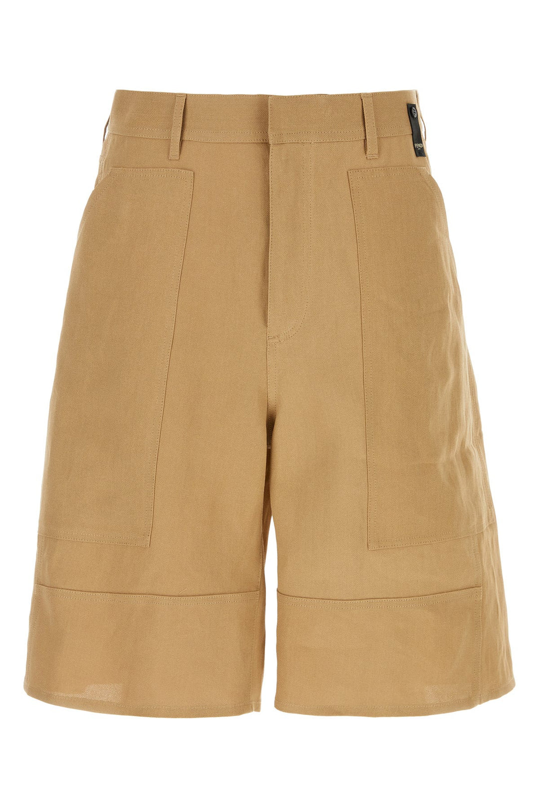 Camel paper bermuda shorts