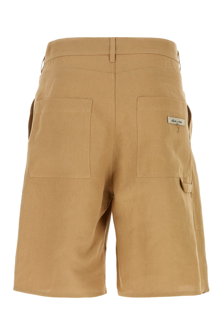 Camel paper bermuda shorts