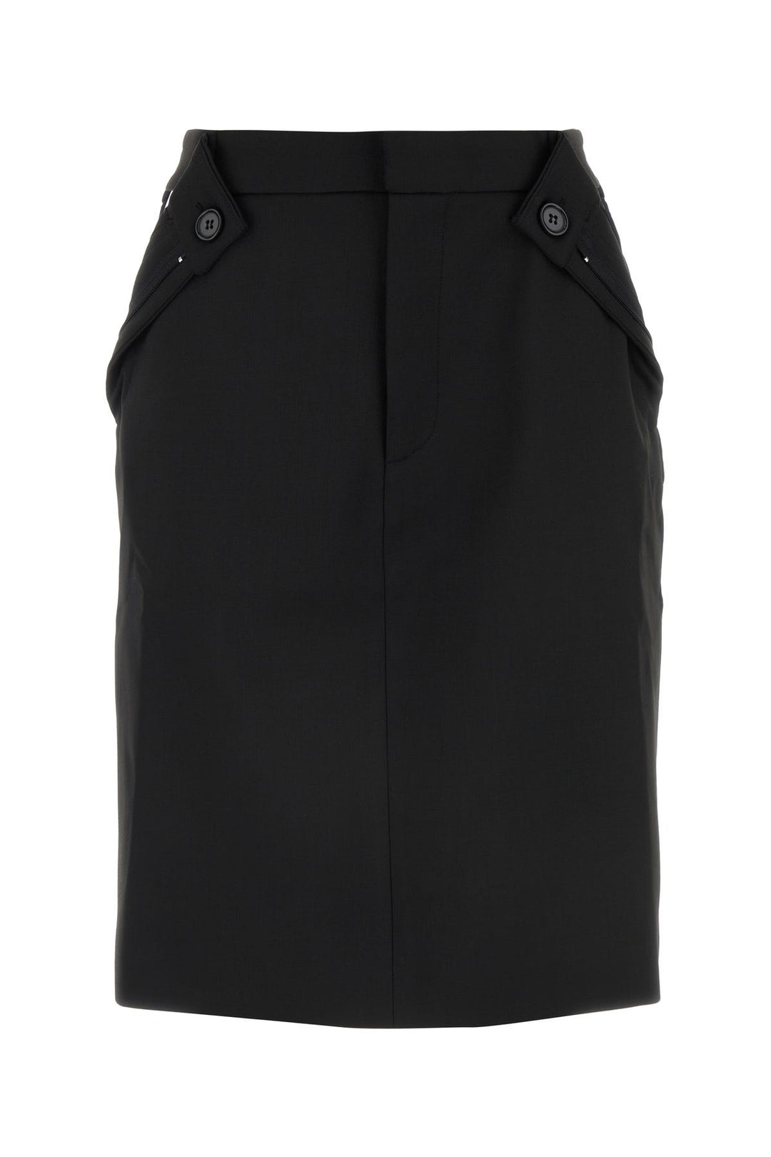 Black stretch polyester blend skirt