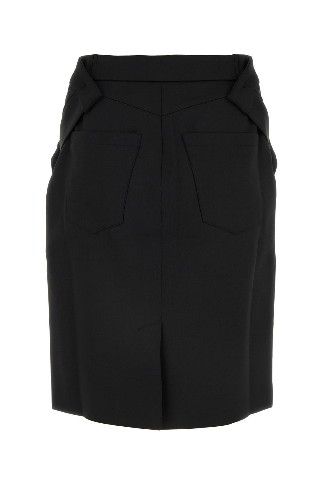 Black stretch polyester blend skirt