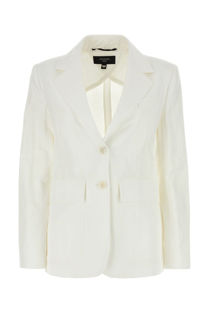 White cotton blend Dattero blazer