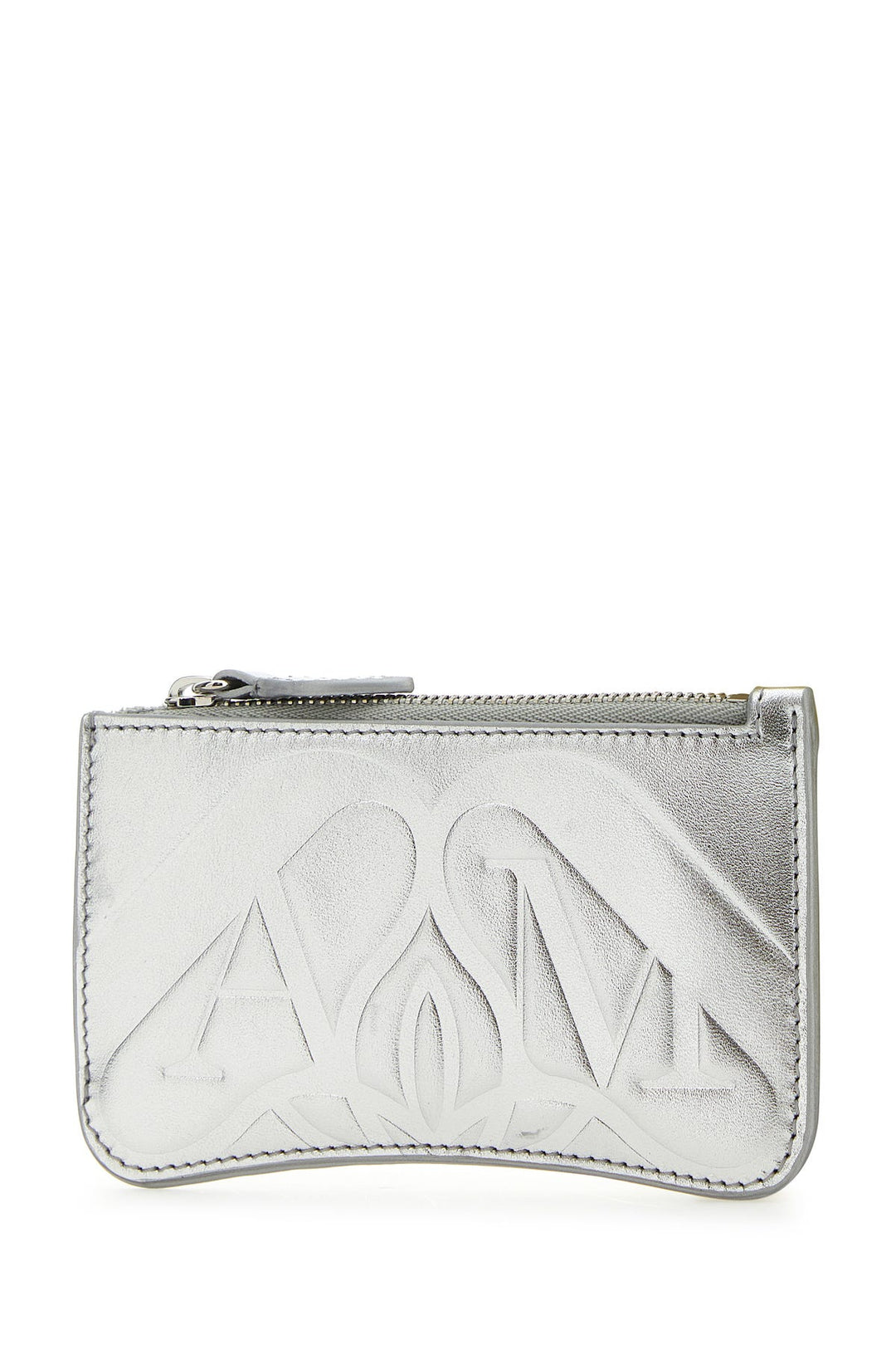 Silver leather card holder