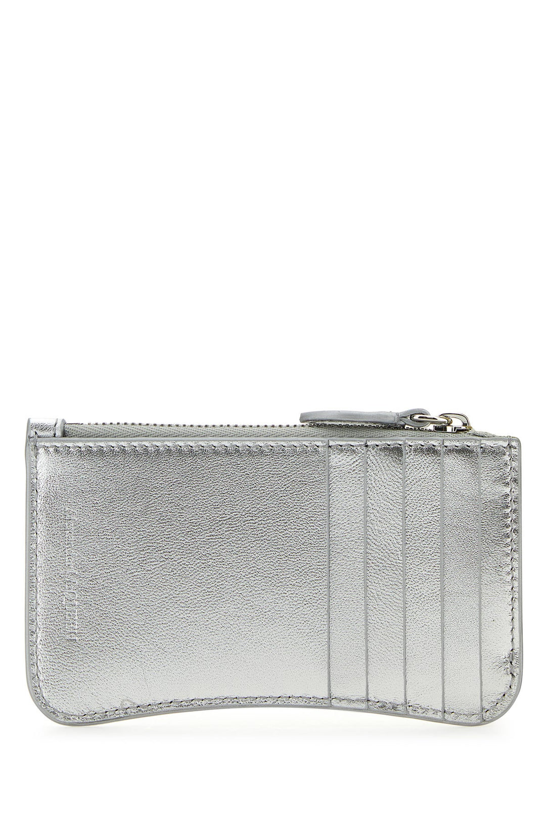 Silver leather card holder